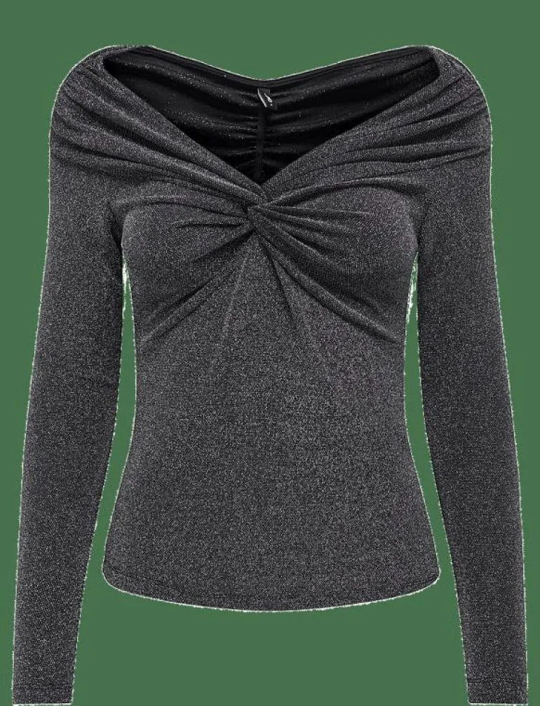 ONLQUEEN L/S GLITTER TOP JRS - Långärmade toppar