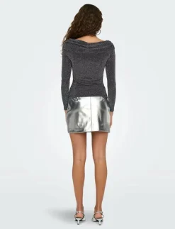 ONLQUEEN L/S GLITTER TOP JRS - Långärmade toppar