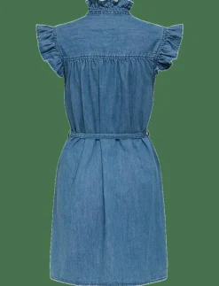 ONLSHANIA S/L FRILL DNM DRESS AKM - Korta klänningar