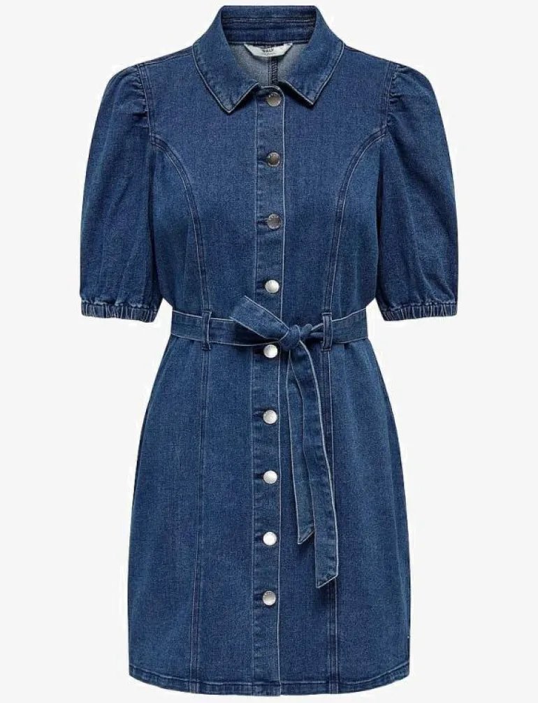 ONLVIBBE SS BELT DNM DRESS NOOS - Korta klänningar