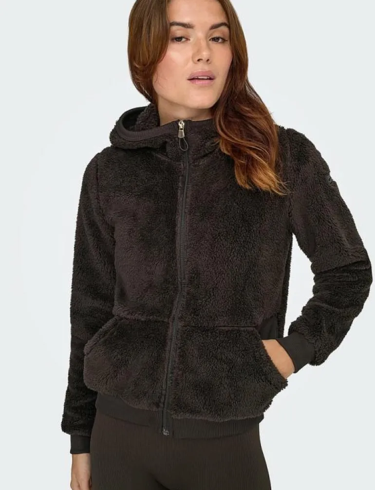 ONPFLUFFY HOOD FZ LS JCK - Huvtröjor
