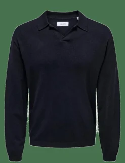 ONSADRIAN REG 12 LS CONTRAST POLO KNIT - Långärmade pikéer