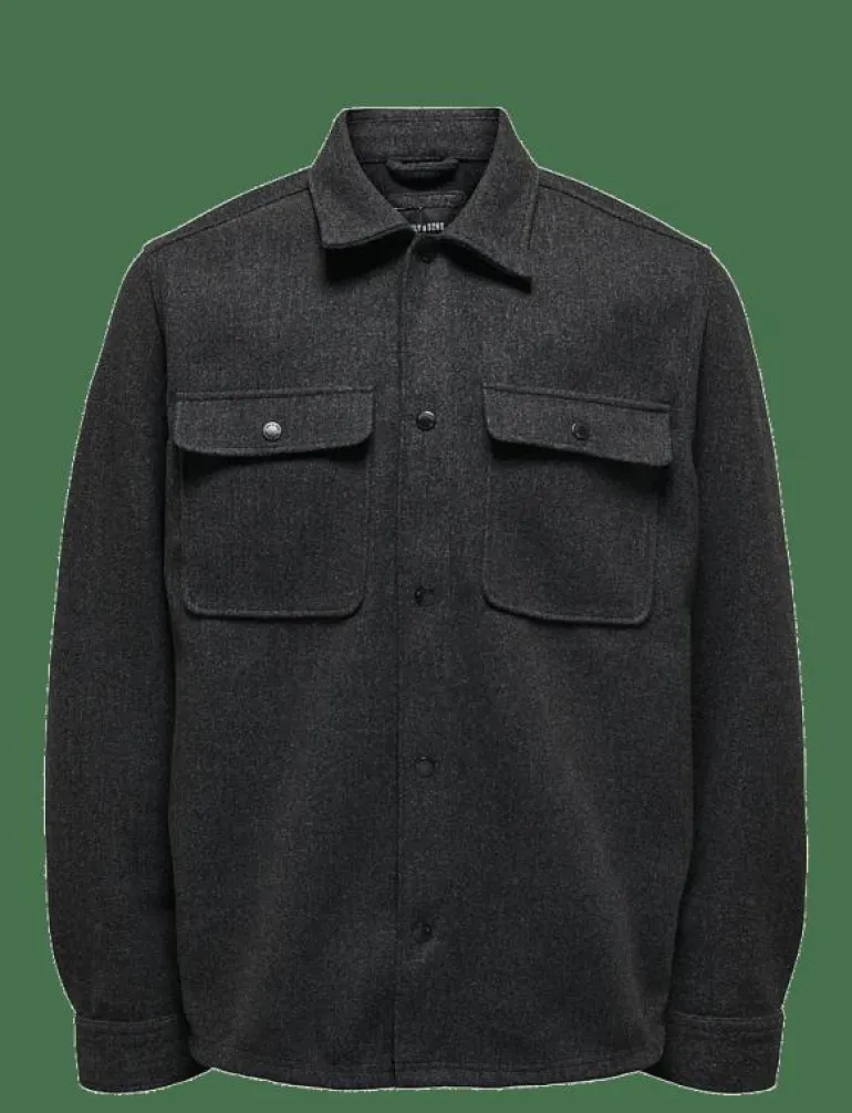 ONSASH OVR WOOLEN LOOK PKT LS SHIRT NOOS - Ulljackor