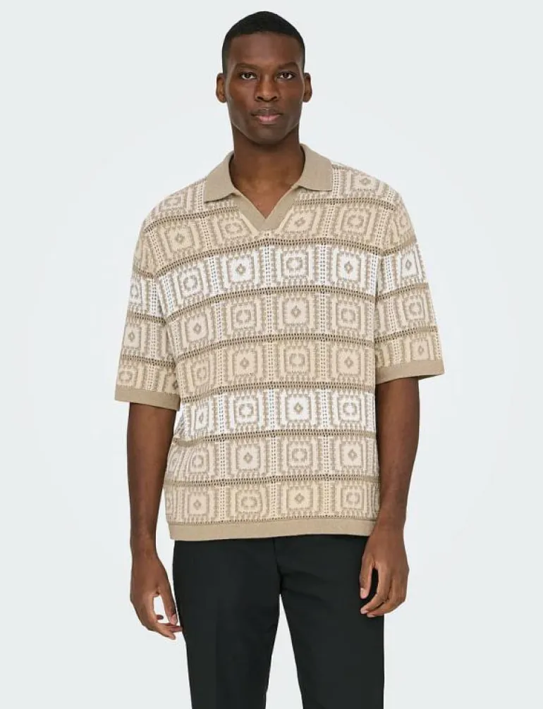 ONSBART LIFE RLX 5 SS RESORT KNIT - Kortärmade pikéer