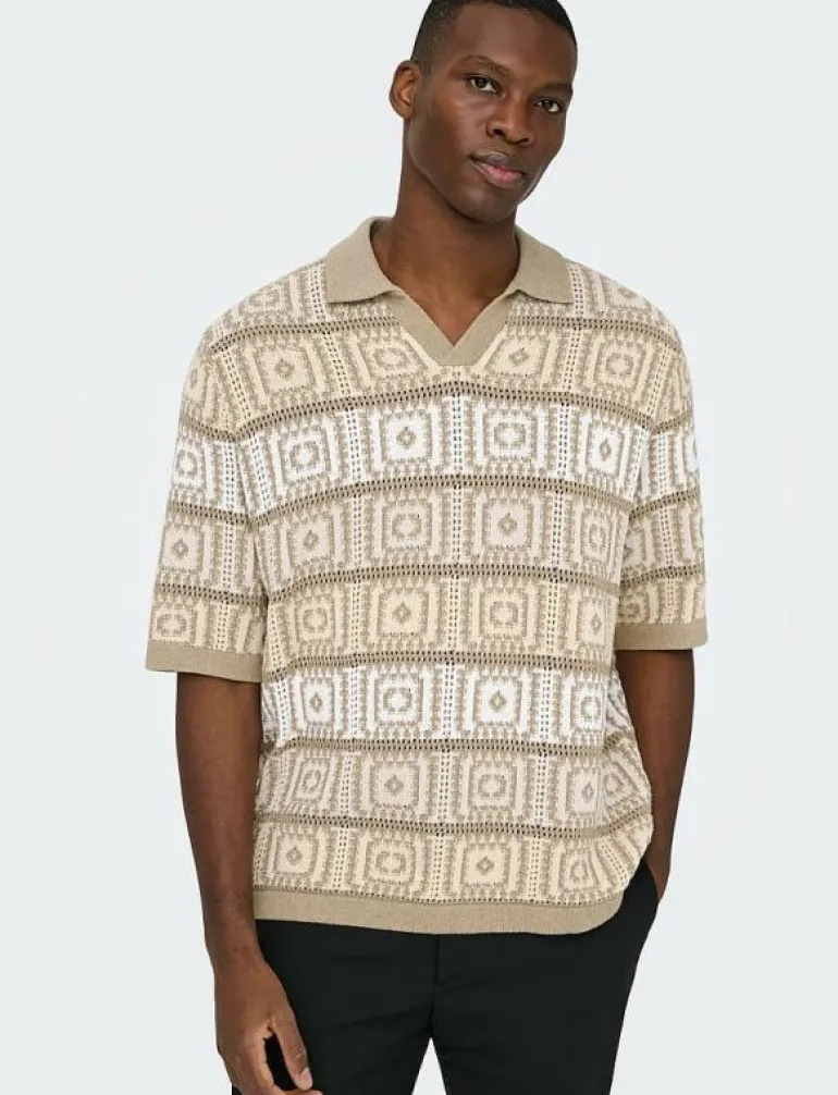 ONSBART LIFE RLX 5 SS RESORT KNIT - Kortärmade pikéer