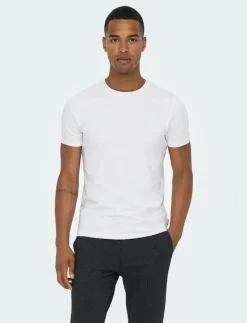 ONSBASIC SLIM O-NECK 2-PACK NOOS - Kortärmad t-shirt