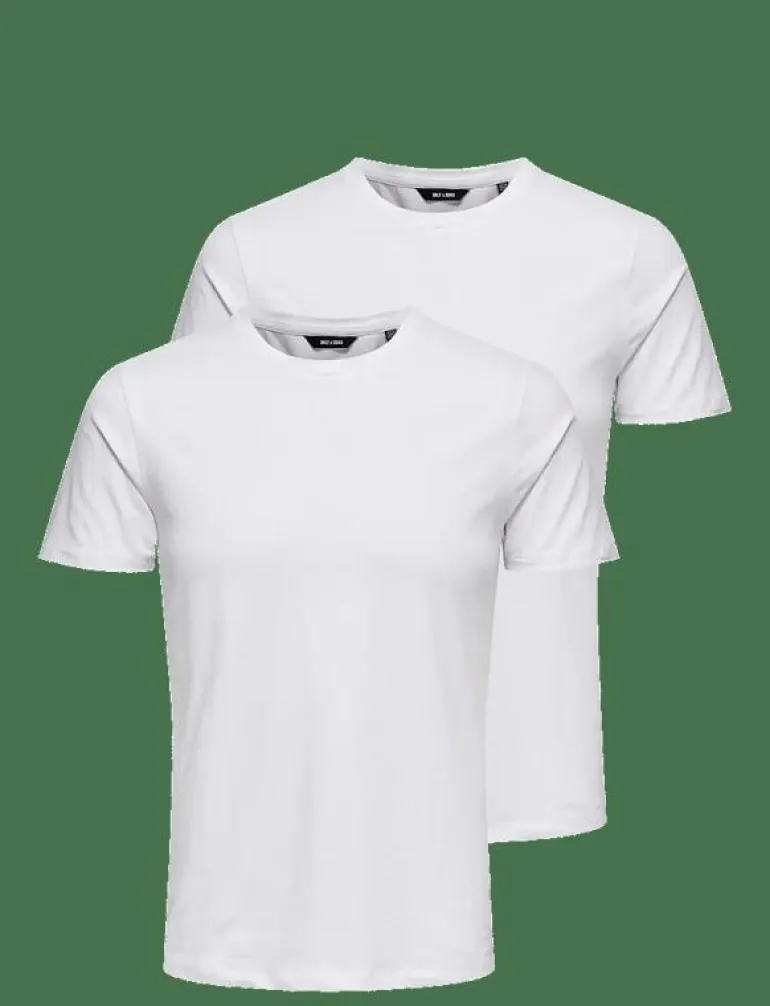 ONSBASIC SLIM O-NECK 2-PACK NOOS - Kortärmad t-shirt