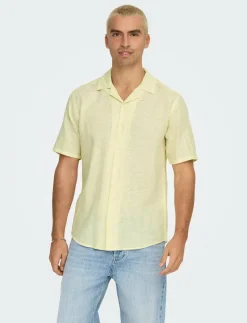 ONSCAIDEN SS SOLID RESORT LINEN NOOS - Linneskjortor