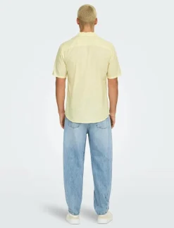 ONSCAIDEN SS SOLID RESORT LINEN NOOS - Linneskjortor