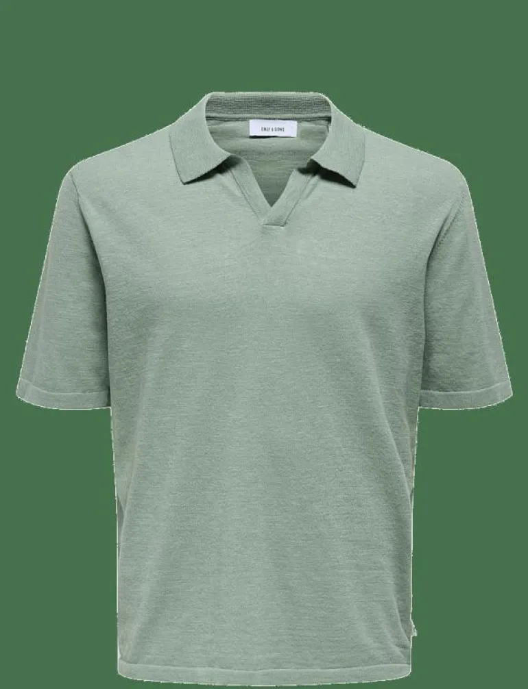 ONSGEORGE REG 12 LINEN SS POLO KNIT - Kortärmade pikéer