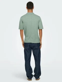 ONSGEORGE REG 12 LINEN SS POLO KNIT - Kortärmade pikéer