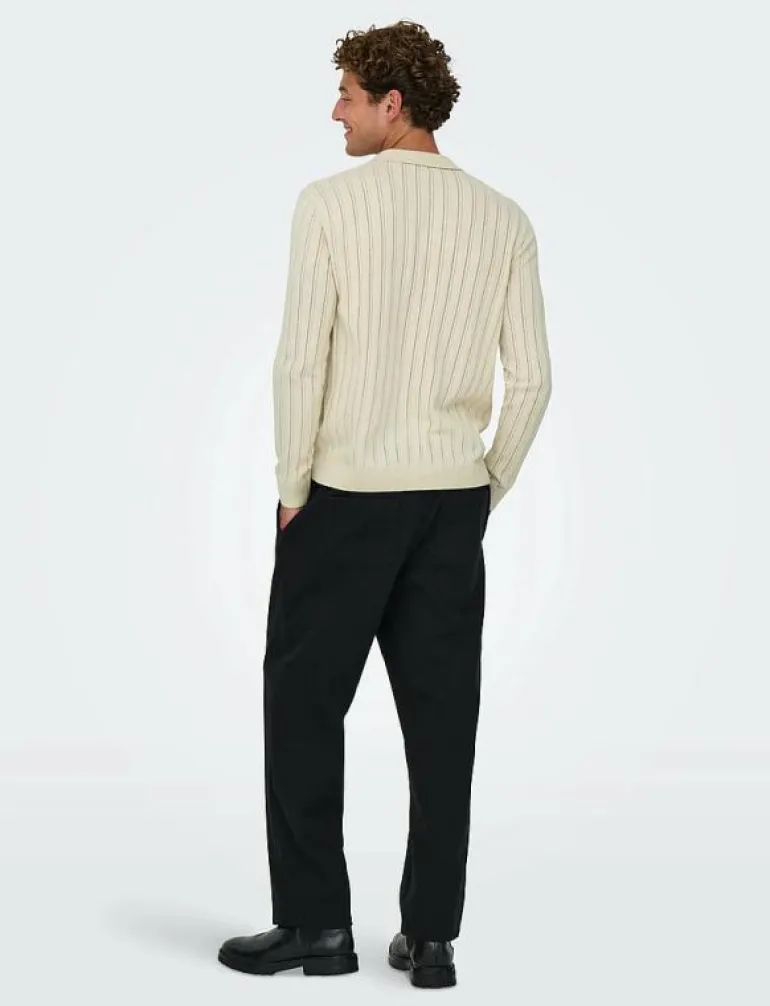 ONSKENT LIFE REG 12 LS POLO KNIT - Stickade pikéer