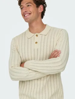ONSKENT LIFE REG 12 LS POLO KNIT - Stickade pikéer