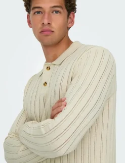 ONSKENT LIFE REG 12 LS POLO KNIT - Stickade pikéer