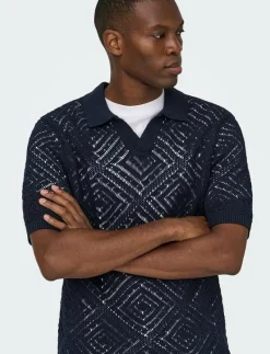 ONSKOLMAR LIFE REG 5 SS RESORT KNIT - Kortärmade pikéer