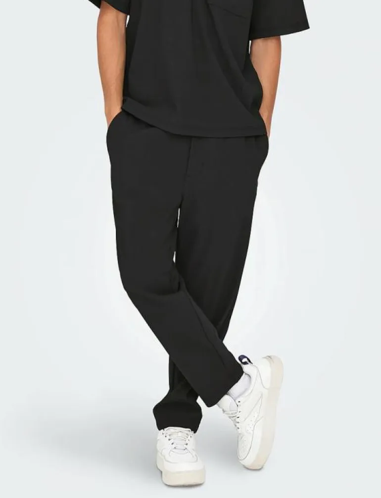 ONSPLI PLISSE CROPPED DILO PANT - Tapered jeans