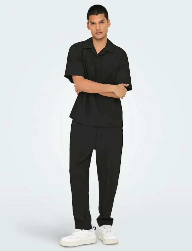 ONSPLI PLISSE CROPPED DILO PANT - Tapered jeans