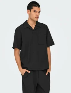 ONSPLI PLISSE SHIRT - Kortärmade pikéer