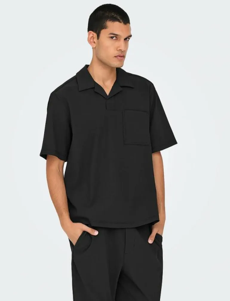 ONSPLI PLISSE SHIRT - Kortärmade pikéer
