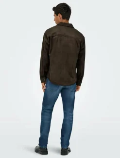 ONSRAVI FAKE SUEDE SHACKET OTW - Skinnjackor
