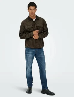 ONSRAVI FAKE SUEDE SHACKET OTW - Skinnjackor
