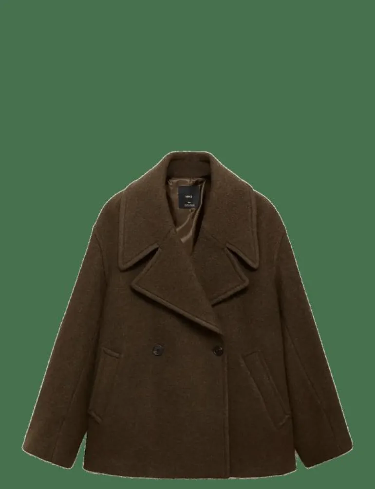 Oversized wool coat with maxi lapels - Ullkappor