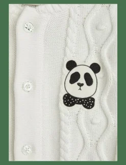 Panda texture knit baby onesie - Långärmad bodysuit
