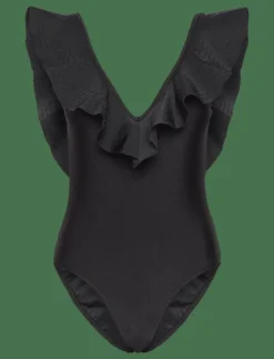 Paola ruffled v-neck swimsuit - Baddräkter