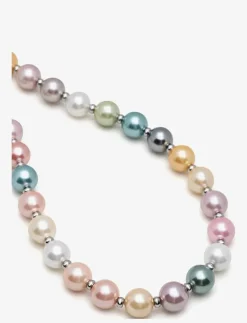 Pastel Pearl Necklace with Silver - Halsband
