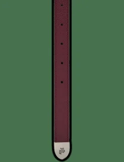 Pebbled Leather Skinny Belt - Skärp