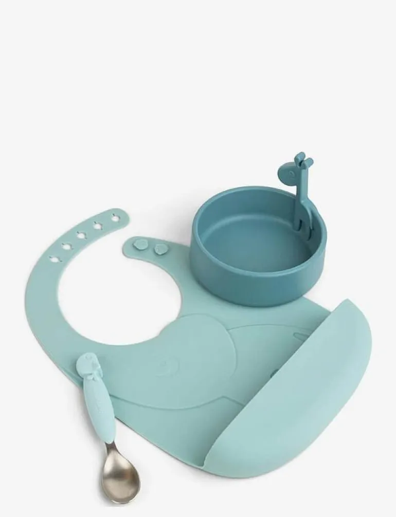 Peekaboo first meal set Deer friends Blue - Serveringsset
