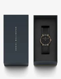 Petite 36 Ashfield RG Black - Analog klocka