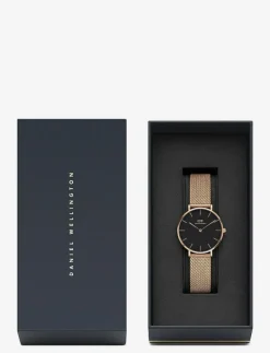 Petite 28 Melrose RG Black - Analog klocka