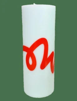 PILLAR CANDLE, MINT/RED - Blockljus