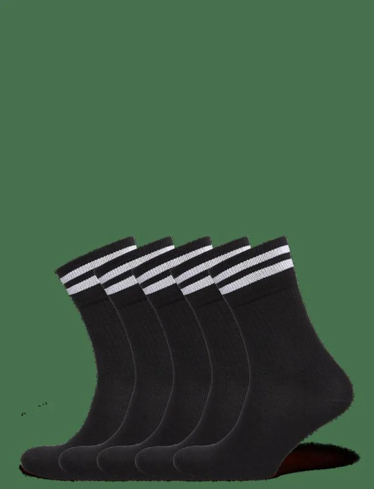 5-PK Tennis Socks with Stripes - Strumpor