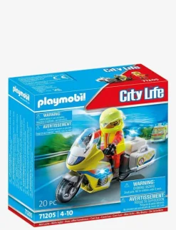 PLAYMOBIL City Life Rescue Motorcycle with Flashing Light - 71205 - Playmobil City Life