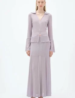 Pleated Midi Mesh Skirt - Maxikjolar