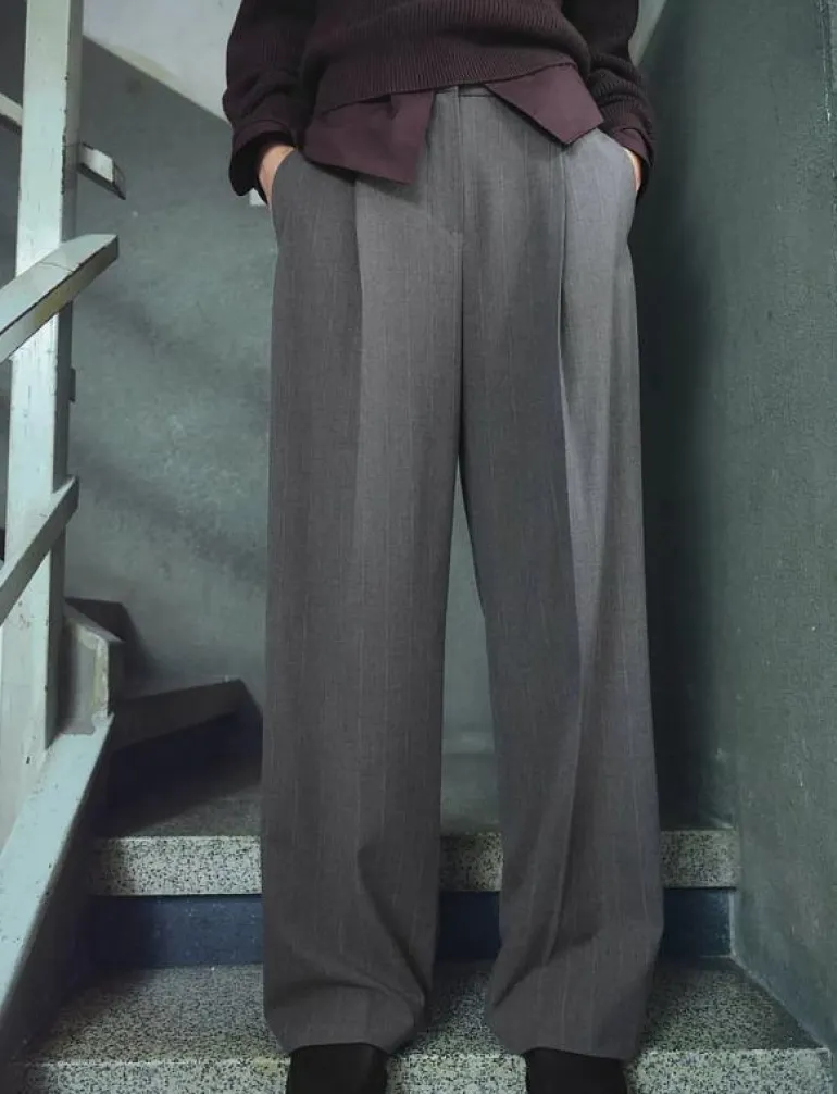Pleated wide leg trousers - Vida byxor
