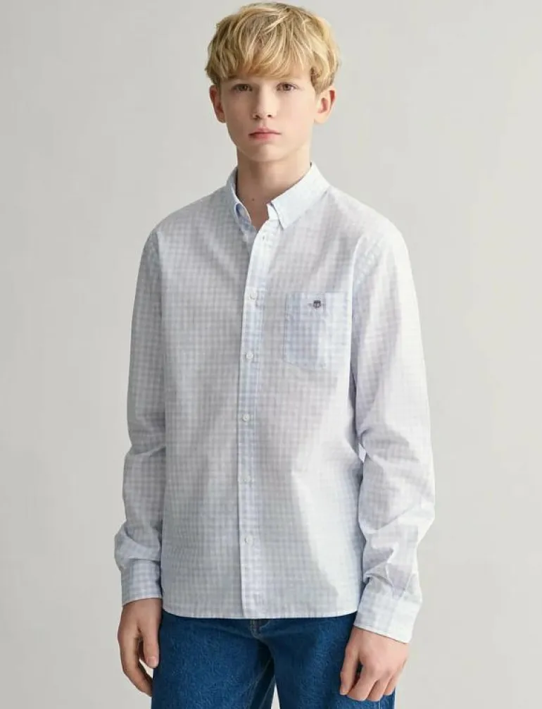 POPLIN GINGHAM SHIELD SHIRT - Långärmad skjorta