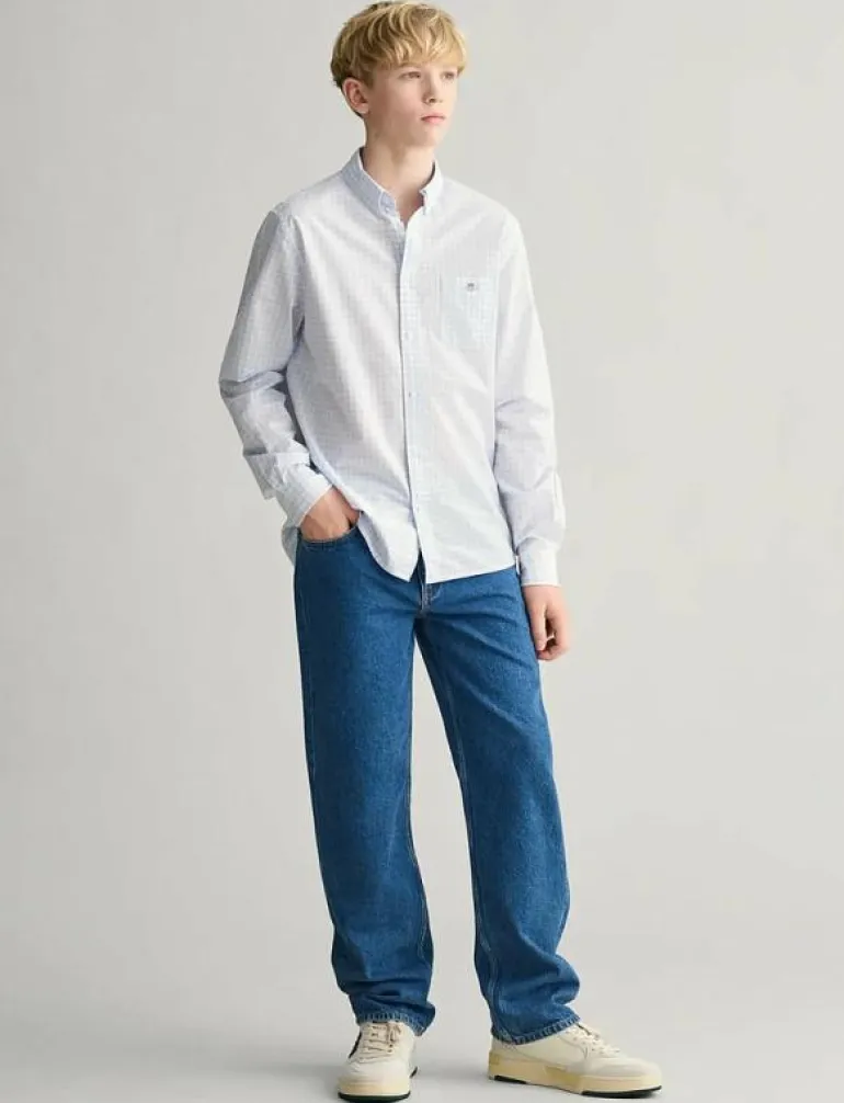 POPLIN GINGHAM SHIELD SHIRT - Långärmad skjorta