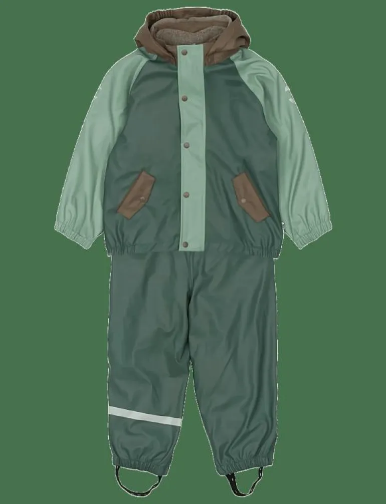 Pu Rain Set + Fleece/Susp. 104 - Regnställ