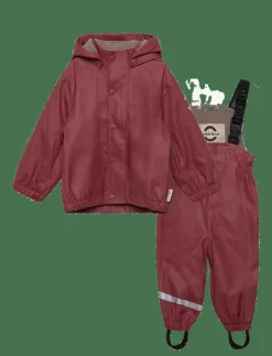 Pu Rain Set w. Fleece/Susp. 104 Rec - Regnställ