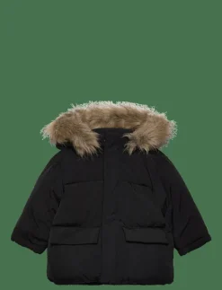 Puffer coat with fur-effect hood - Dunjackor & fodrade jackor