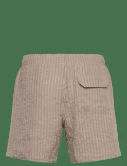 Pull-On Wide Seersucker Swim Trunk - Badbyxor