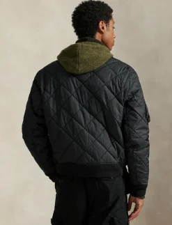 Quilted Jacquard Bomber Jacket - Quiltade jackor