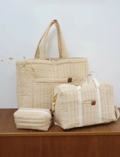 Quilted Toiletry Bag - Wheat - Necessär