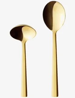 RAW - bestik sæt sauce/kartoffelske guld farvet belægning 2 dele gaveæske - Salladsbestick