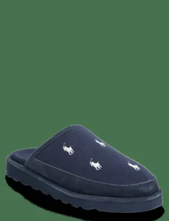 Reade Suede-Trim Polo Pony Scuff Slipper - Inneskor