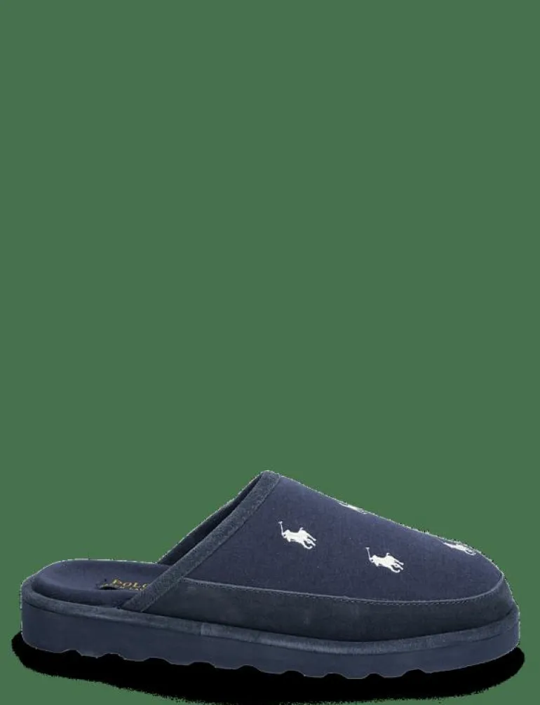 Reade Suede-Trim Polo Pony Scuff Slipper - Inneskor