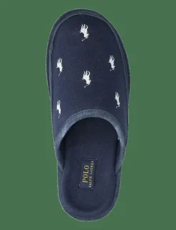Reade Suede-Trim Polo Pony Scuff Slipper - Inneskor